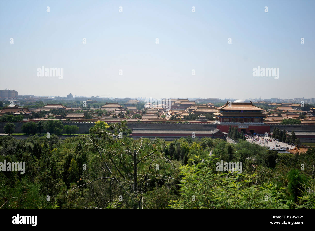 La Città Proibita, vista dalla collina Jingshan al nord Foto Stock