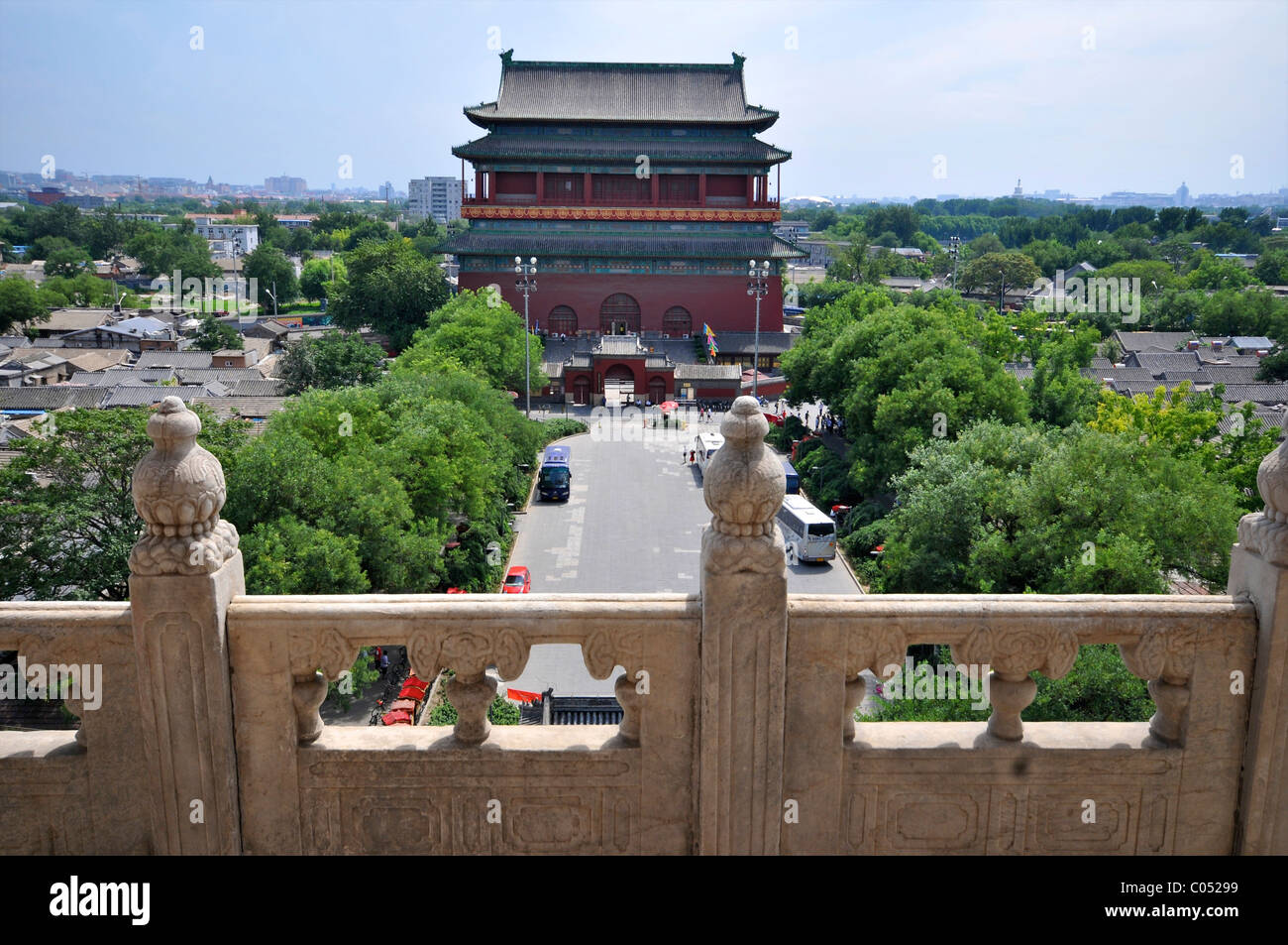 Il tamburo e la torre campanaria, Pechino, Cina Foto Stock