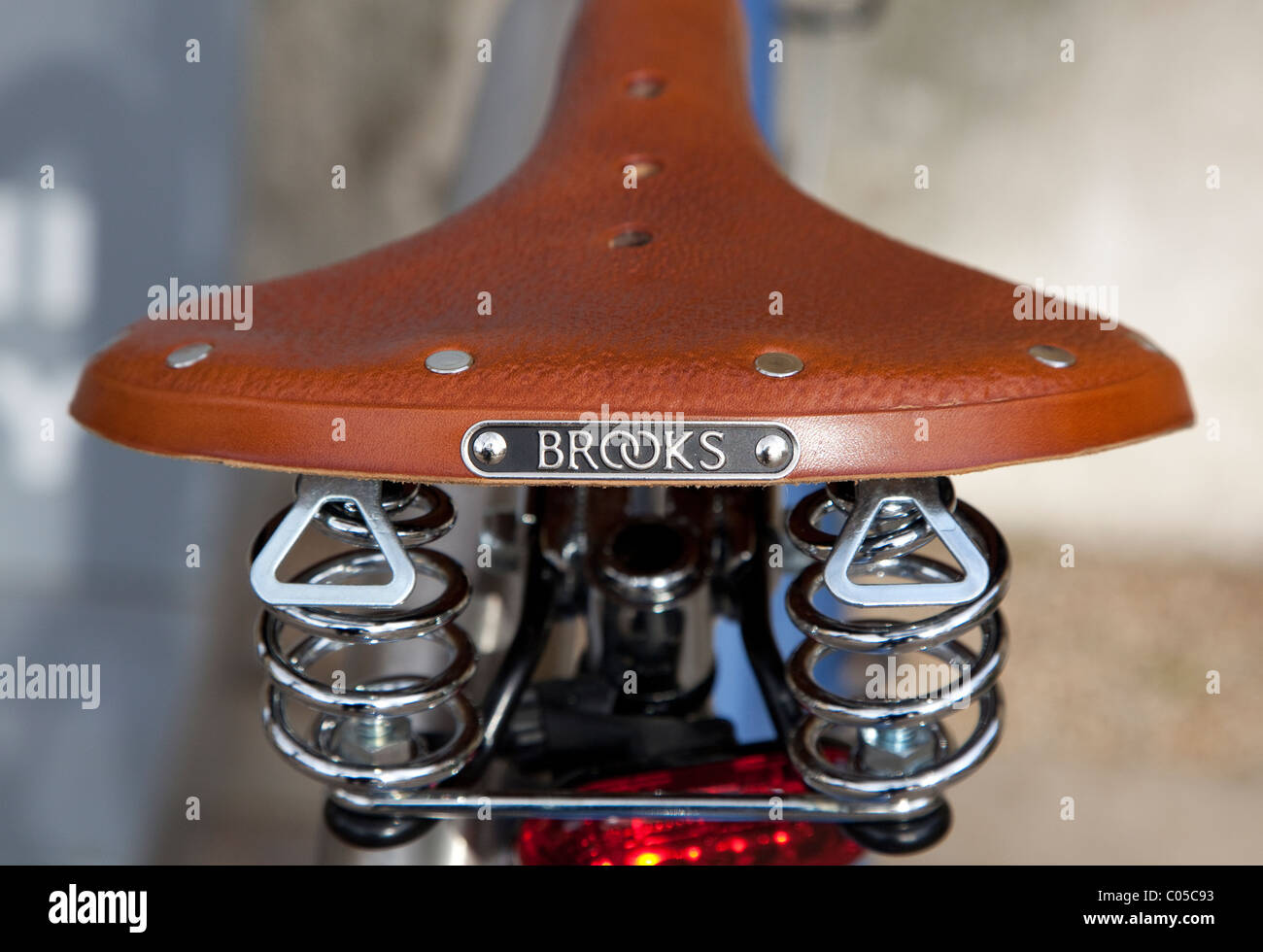 Brooks cuoio sella per bicicletta, Londra Foto Stock