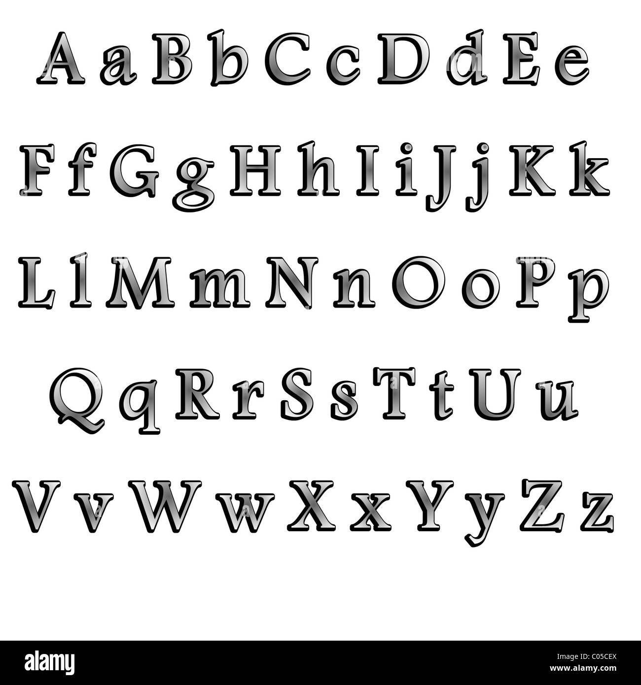 L'alfabeto inglese, volume di lettere. Foto Stock