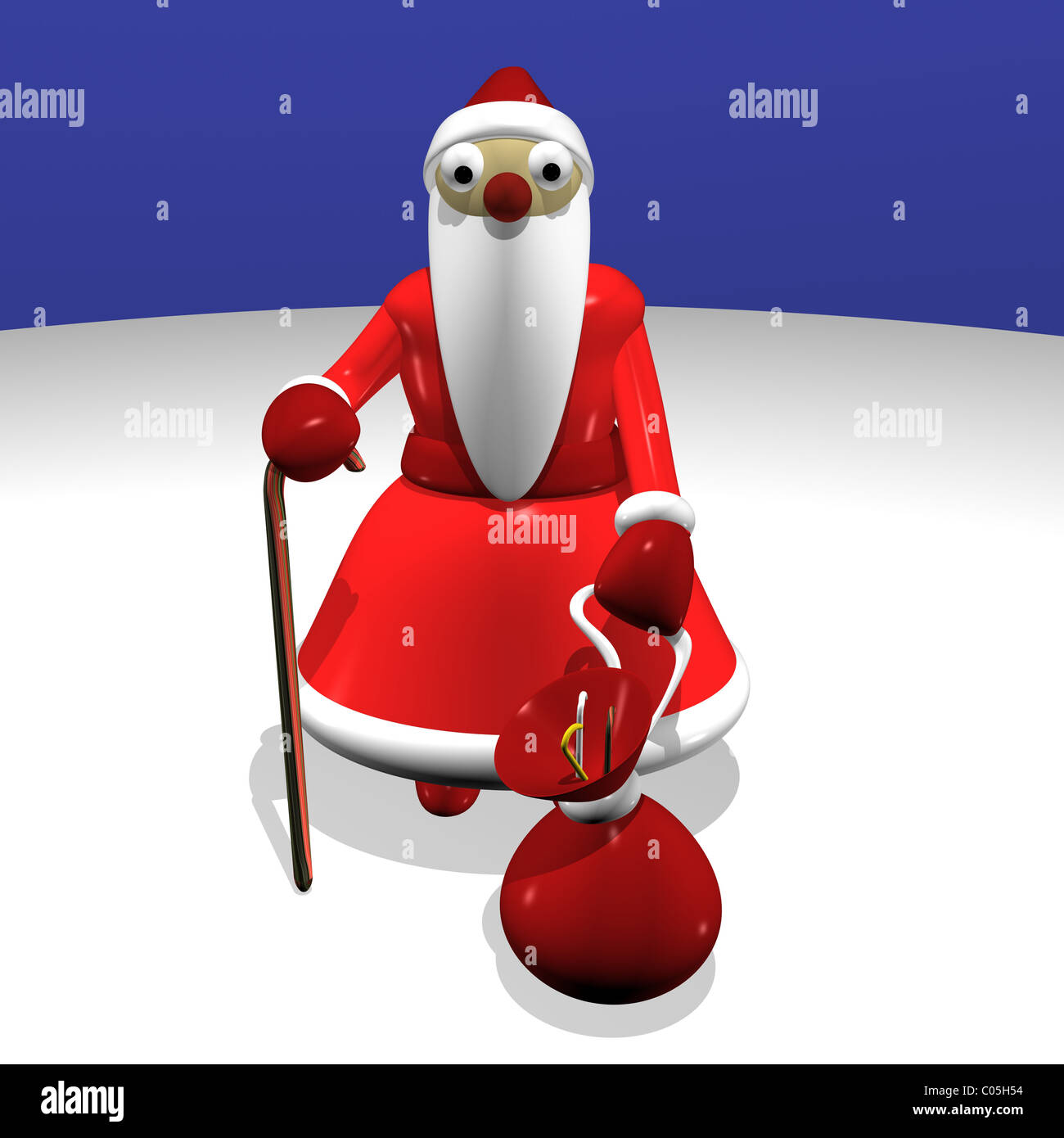 Babbo Natale o di nonno gelo con un sacco di doni sulla neve contro il  cielo, 3d Foto stock - Alamy