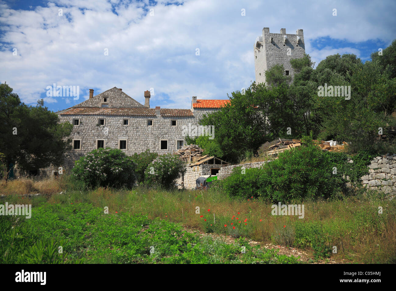 Chiesa e Monastero di Santa Maria , Mljet, Croazia. Foto Stock