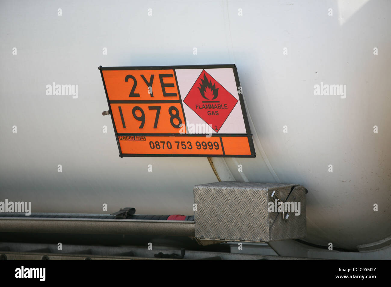 Gas infiammabile segno di avvertimento Foto Stock