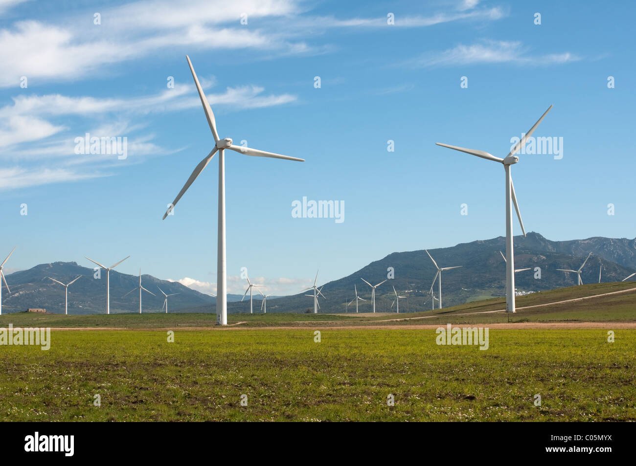 Le turbine eoliche nel sud della Spagna Foto Stock