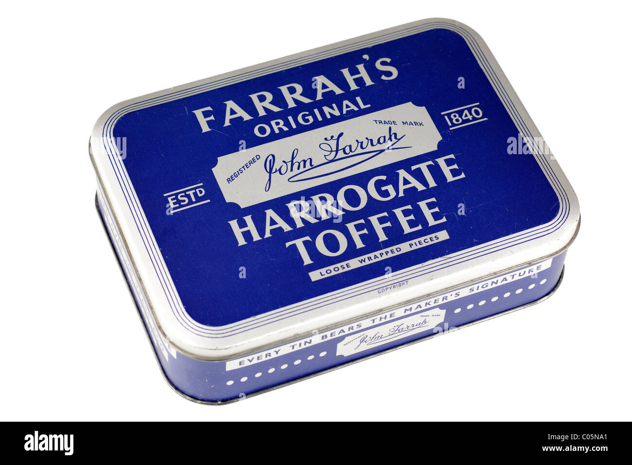 Vecchio vintage Farrah stagno originale di Harrogate toffee. Solo editoriale Foto Stock