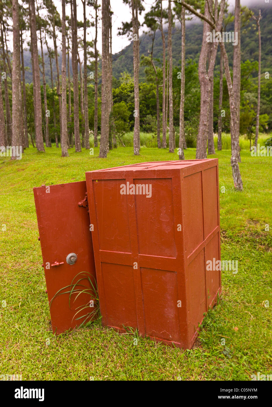 EL Valle de ANTON, PANAMA - Banca di sicuro sull'erba. Foto Stock