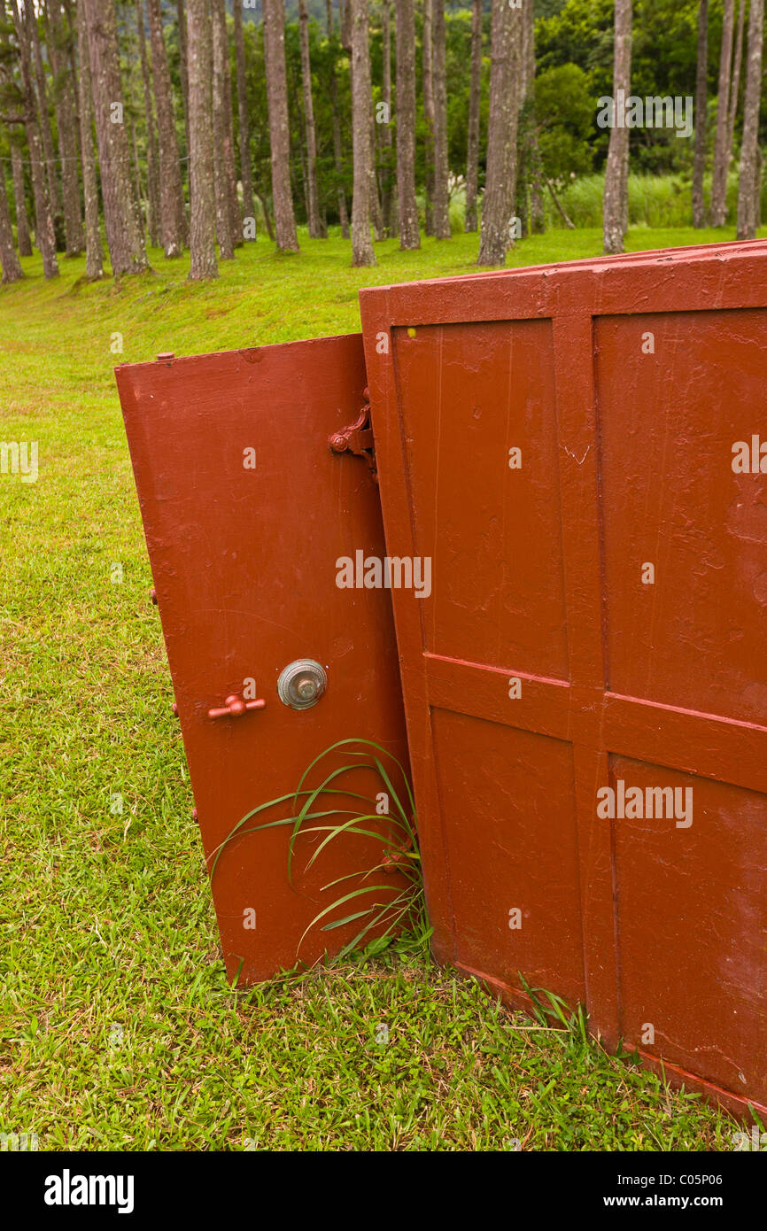 EL Valle de ANTON, PANAMA - Banca di sicuro sull'erba. Foto Stock