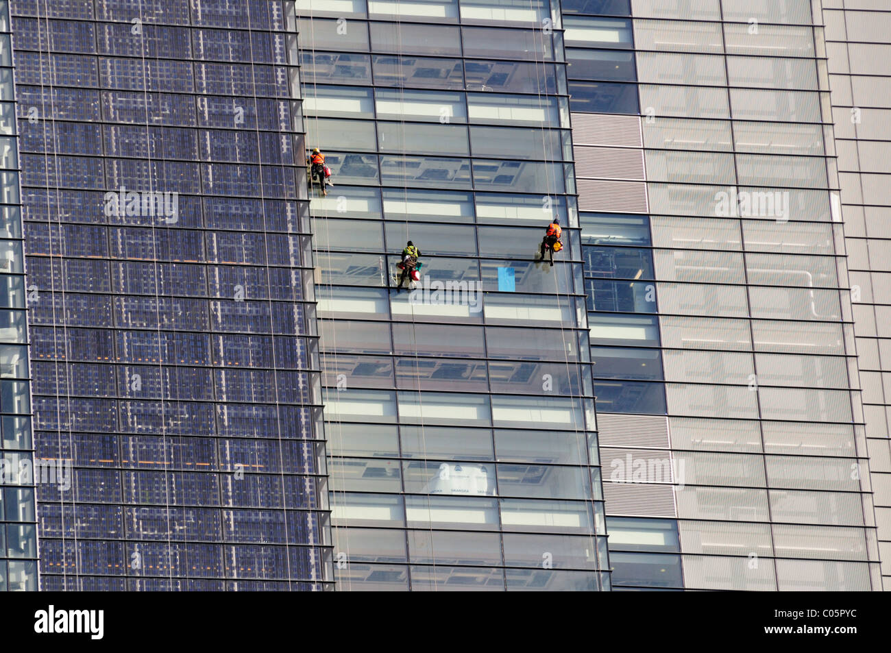 Lavoratori sull'Heron Tower, Bishopsgate, London, England, Regno Unito, GB Foto Stock