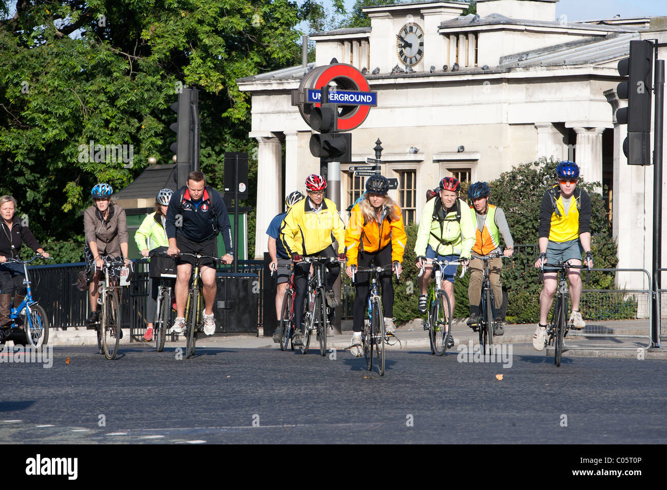 Ciclisti di Londra Foto Stock