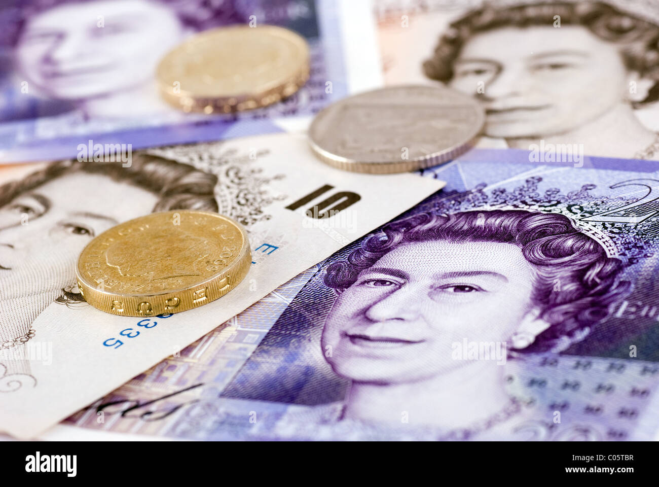 Valuta britannica Foto Stock