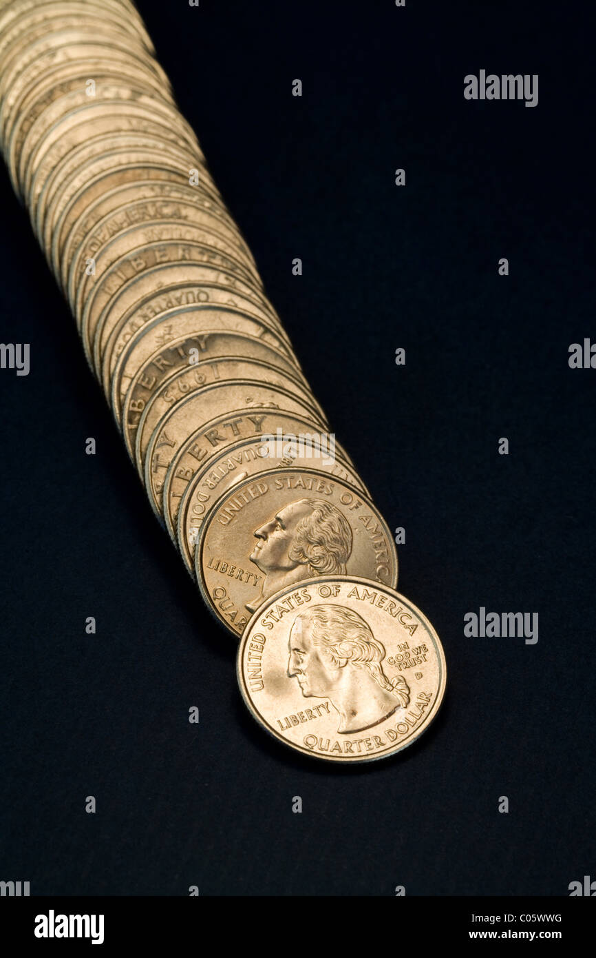 Noi monete close up shot Foto Stock