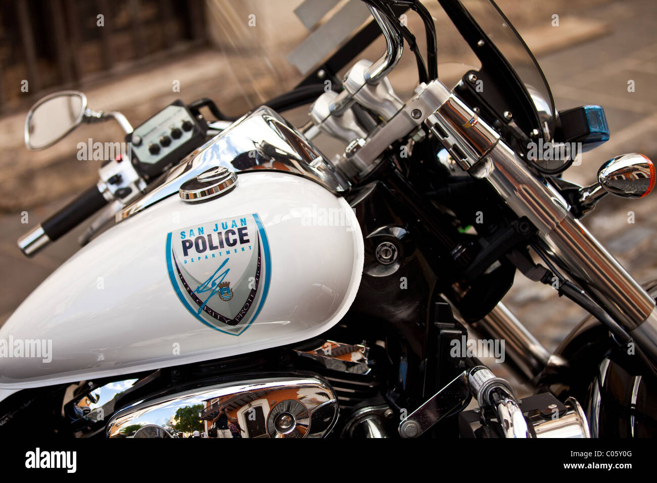 San Juan polizia moto San Juan, Puerto Rico Foto Stock
