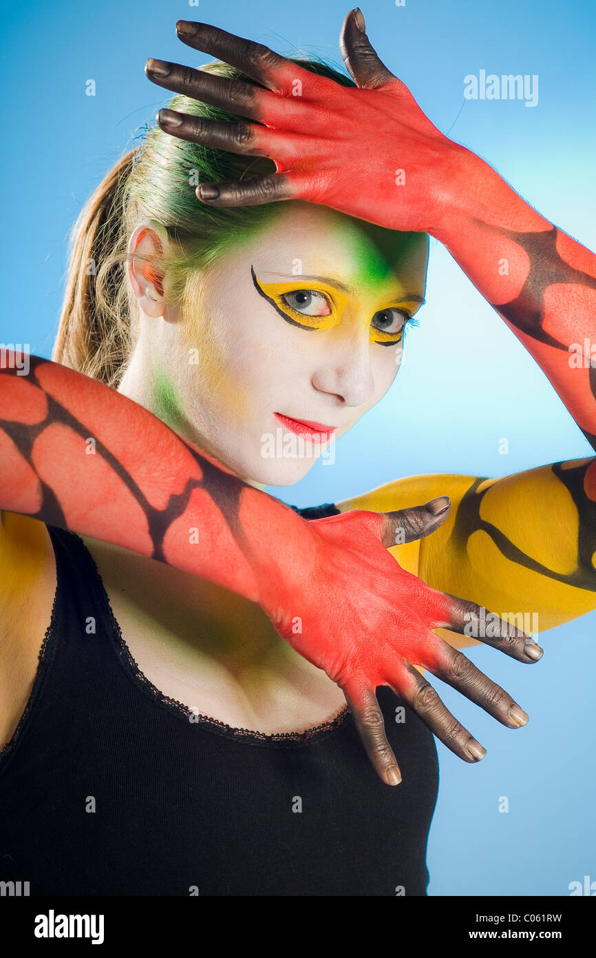 Donna con bodypainting Foto Stock