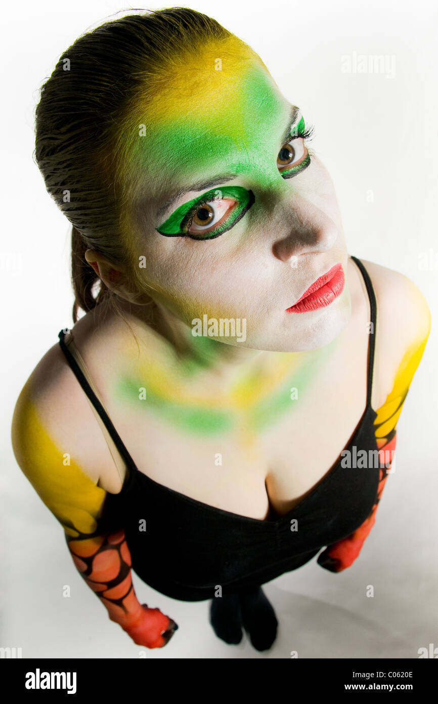 Donna con bodypainting Foto Stock