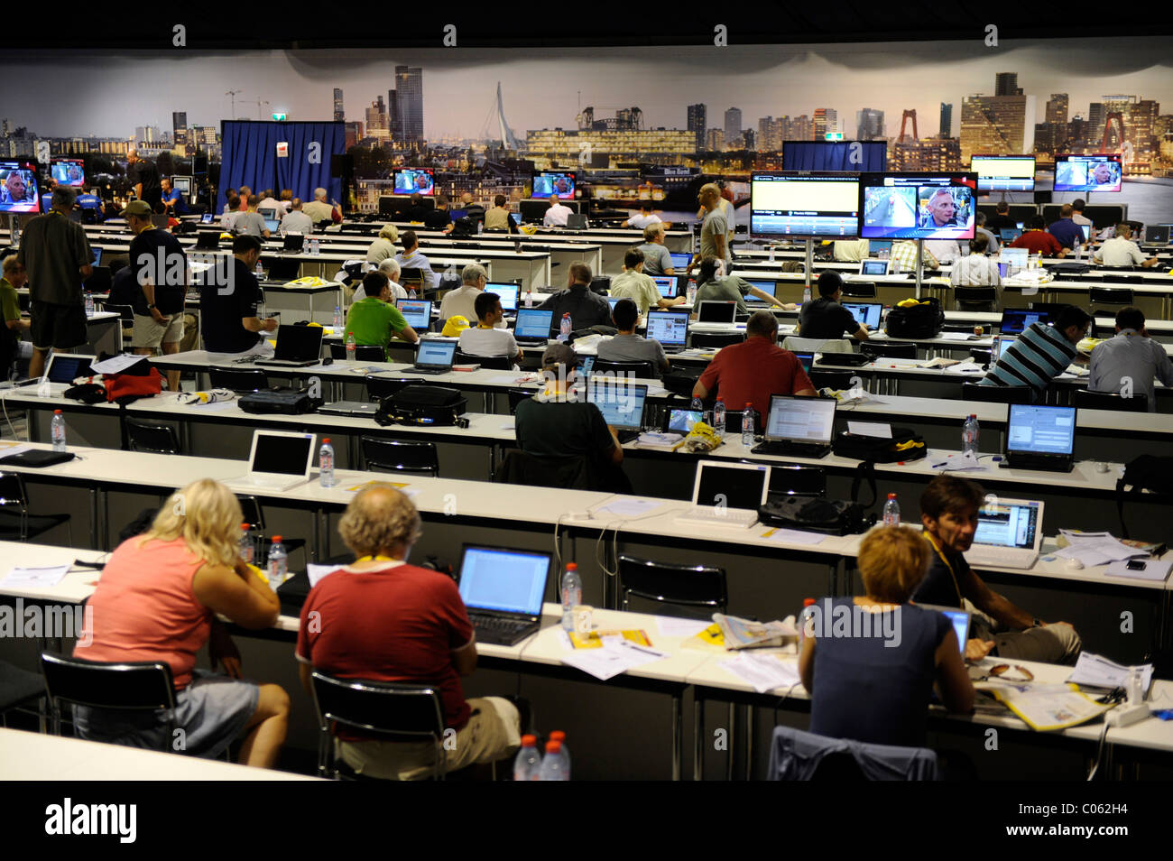 Press room, 2010 Il Tour de France, Rotterdam, Paesi Bassi, Europa Foto Stock