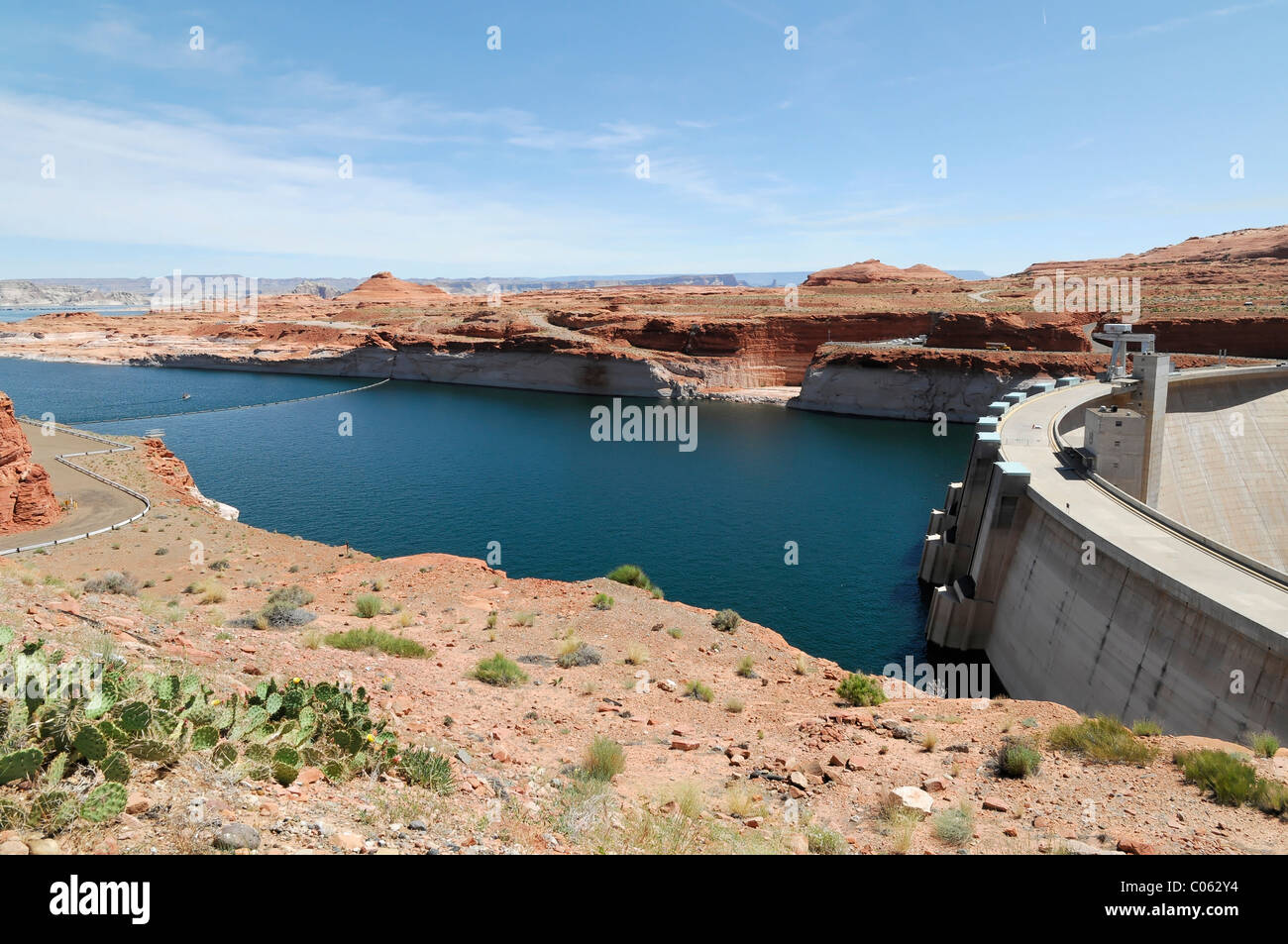 Glen Canyon Dam, Lake Powell serbatoio, Arizona, Stati Uniti d'America Foto Stock