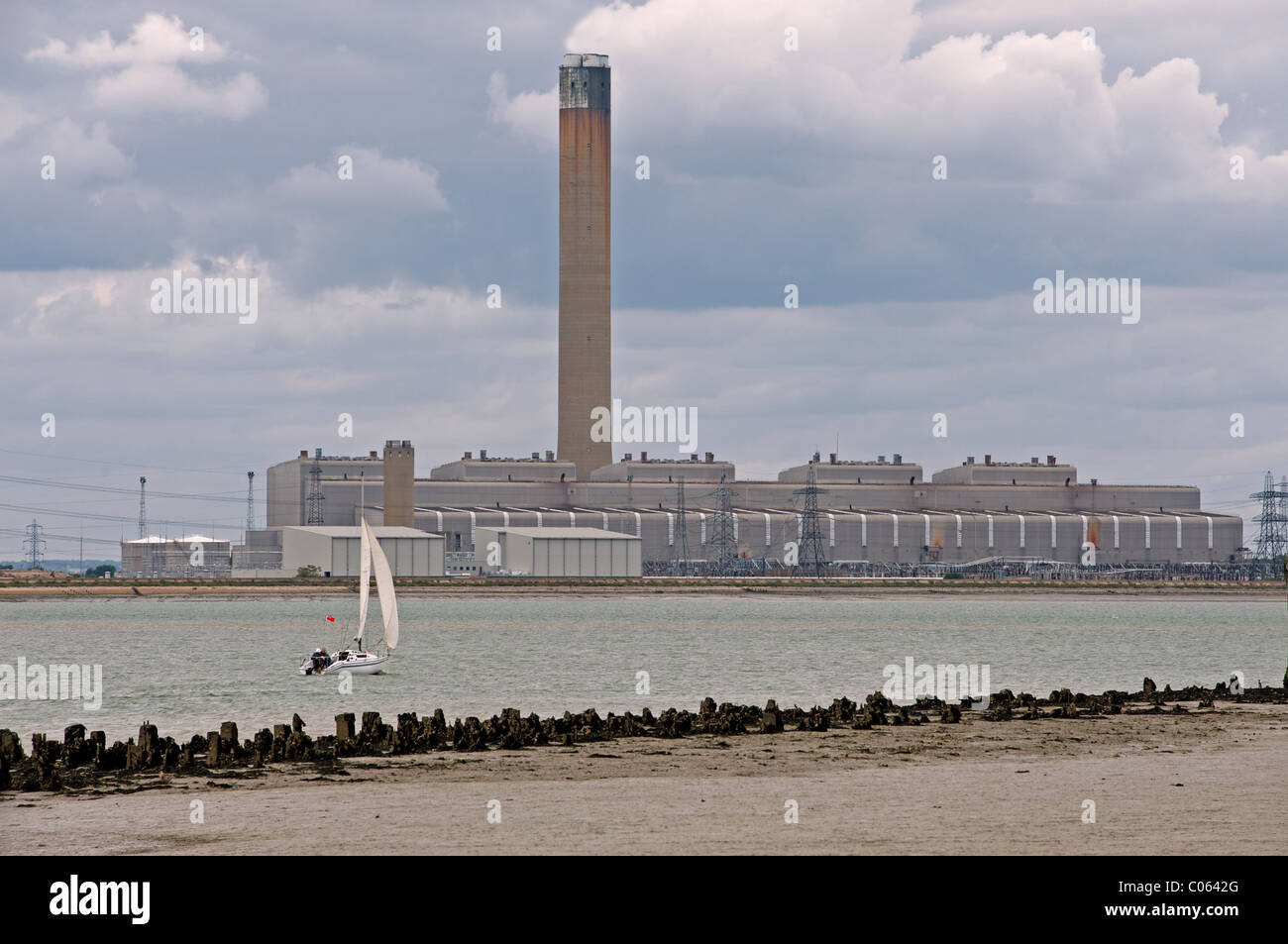 Olio-fired power station, UK. Foto Stock