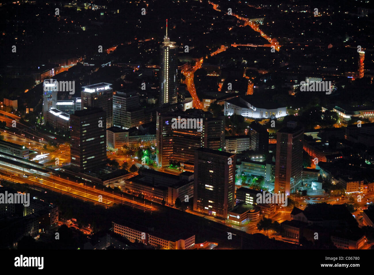 Vista aerea, Extraschicht 2010, notte di cultura industriale, festival estivo di Kulturhauptstadt Capitale della Cultura 2010 Foto Stock