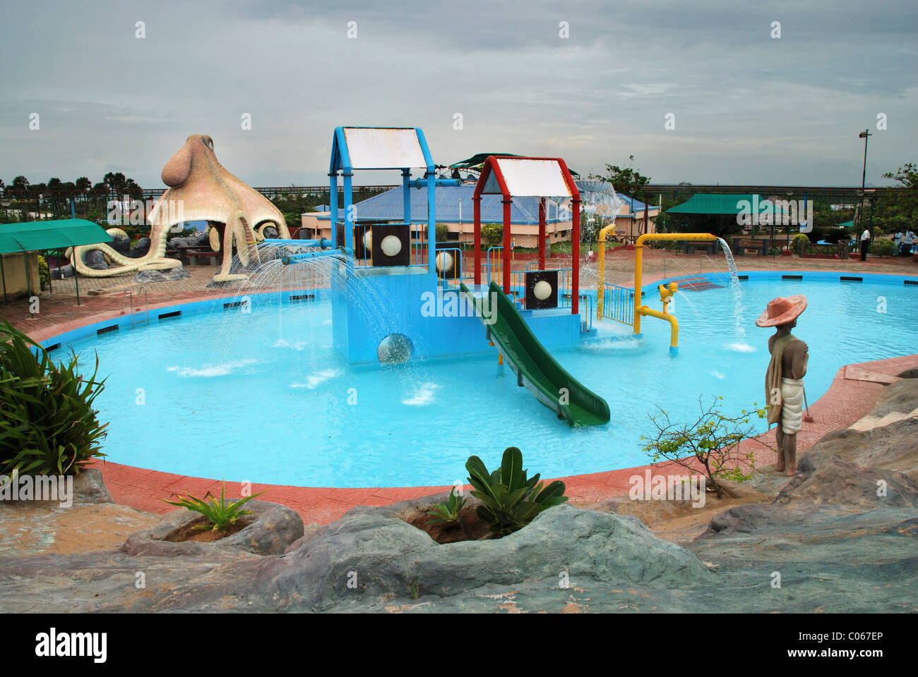 Polpi e bay watch water theme park,kanyakumari,tamilnadu,l'india. Foto Stock