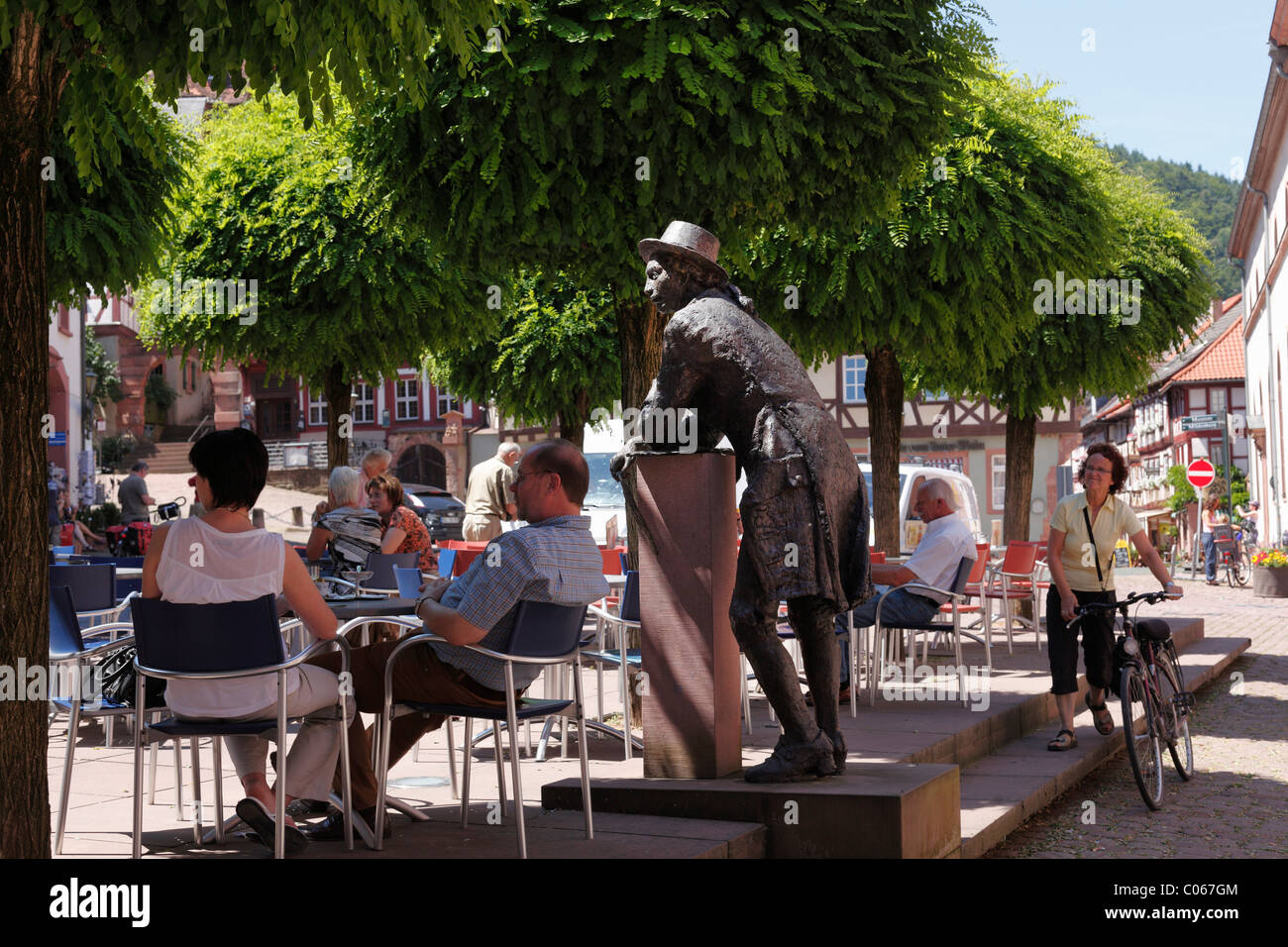 Joseph Martin Kraus monumento nella piazza del mercato, Miltonberg, Mainfranken, bassa Franconia, Franconia, Baviera, Germania, Europa Foto Stock