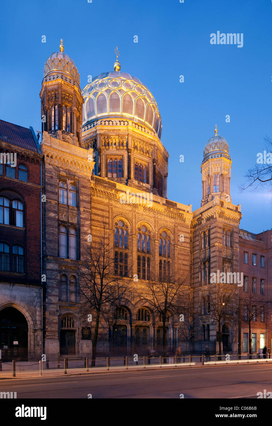 La nuova sinagoga, Oranienburger Strasse, quartiere Berlin-Mitte, Berlino, Germania, Europa Foto Stock