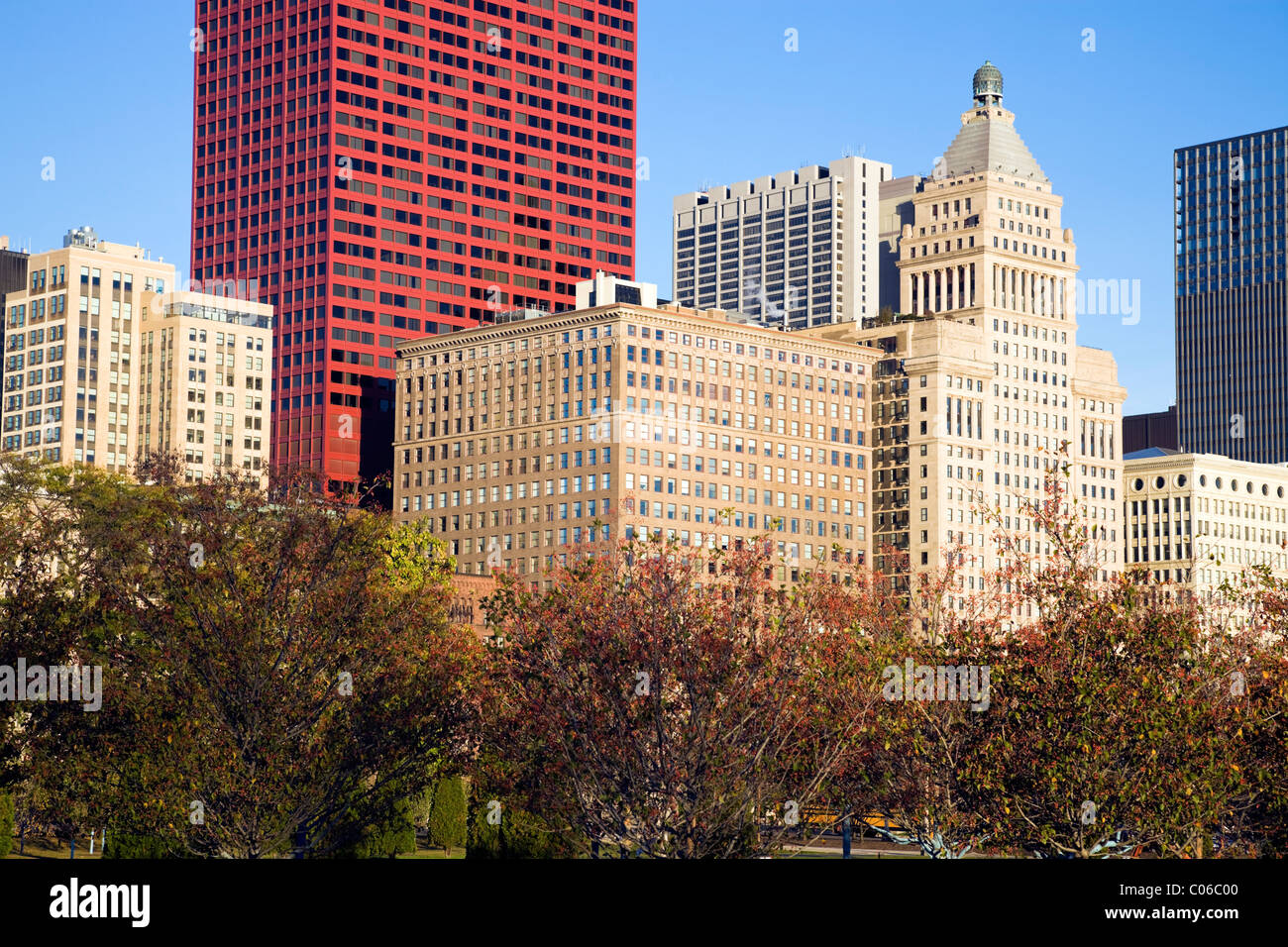 Autunno in Chicago, IL Foto Stock
