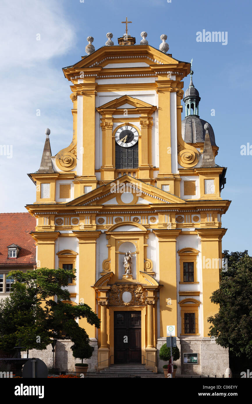 Facciata, chiesa evangelica, Kitzingen, Mainfranken, bassa Franconia, Franconia, Baviera, Germania, Europa Foto Stock