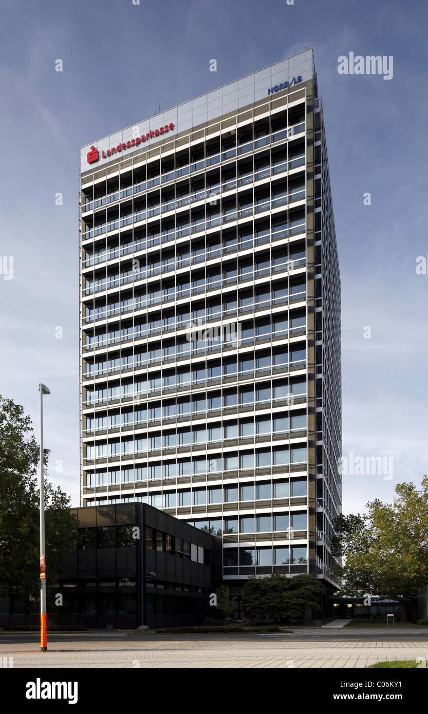 Alto edificio del Landessparkasse cassa di risparmio statale, della Norddeutsche Landesbank regionale banca statale, Braunschweig Foto Stock