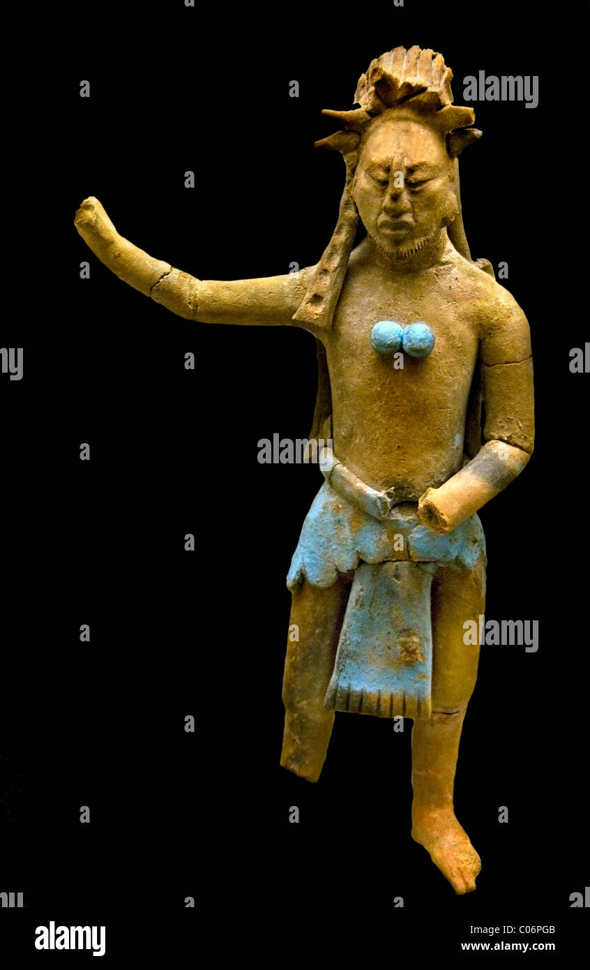 Grande signore guerriero Maya 600 900 AD Jaina Messico Foto Stock
