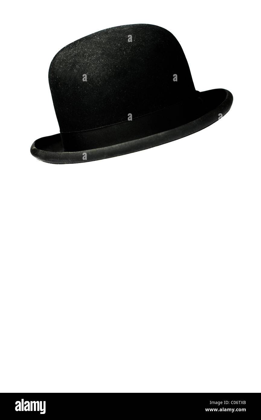 Un studio shot di un Bowler cappello, a cui si fa riferimento anche come 'derby' o 'Doiby' hat. Foto Stock