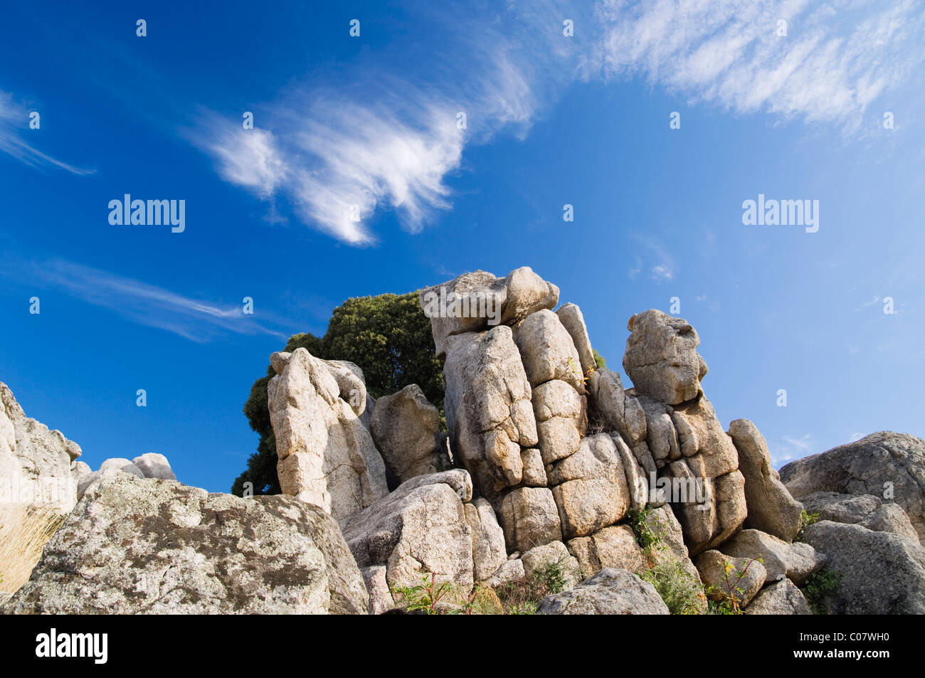 Sito archeologico di età neolitica, Filitosa, Corsica, Francia, Europa Foto Stock