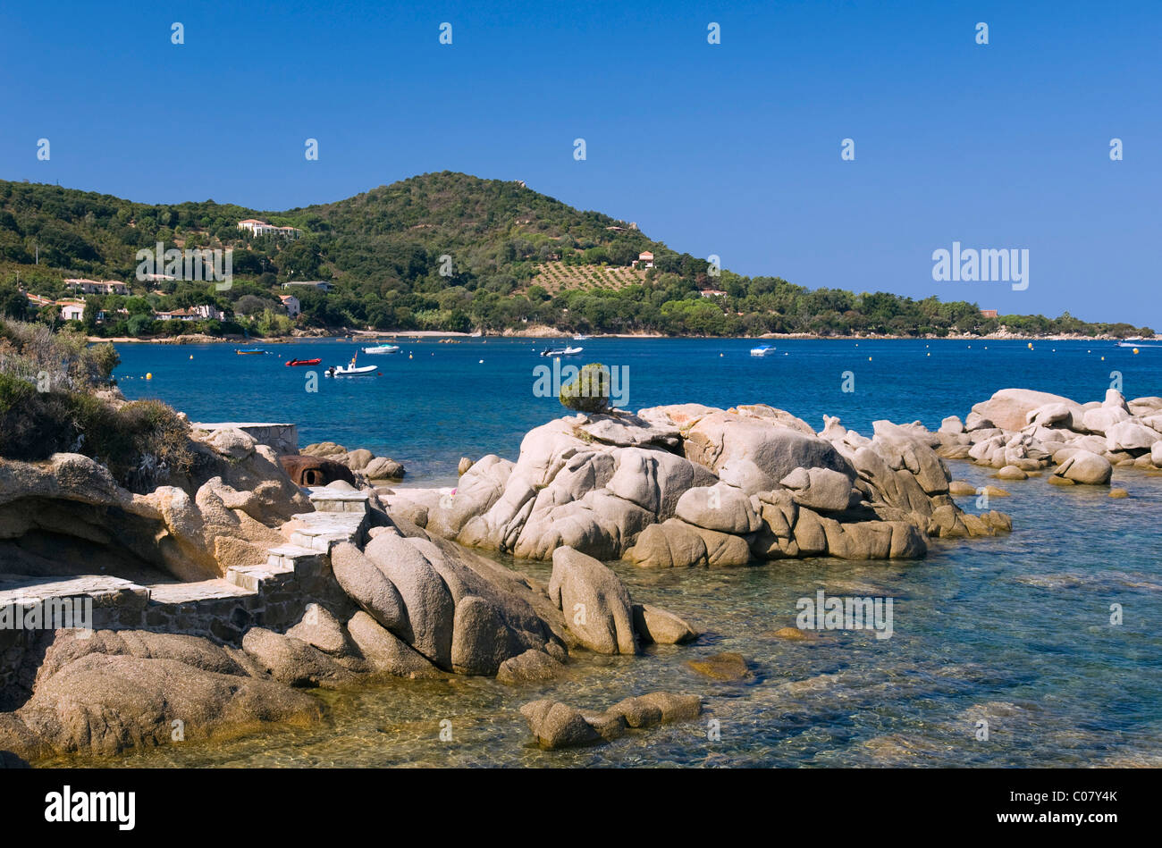 Spiaggia, Plage de Verghia, Golfo di Ajaccio, Corsica, Francia, Europa Foto Stock
