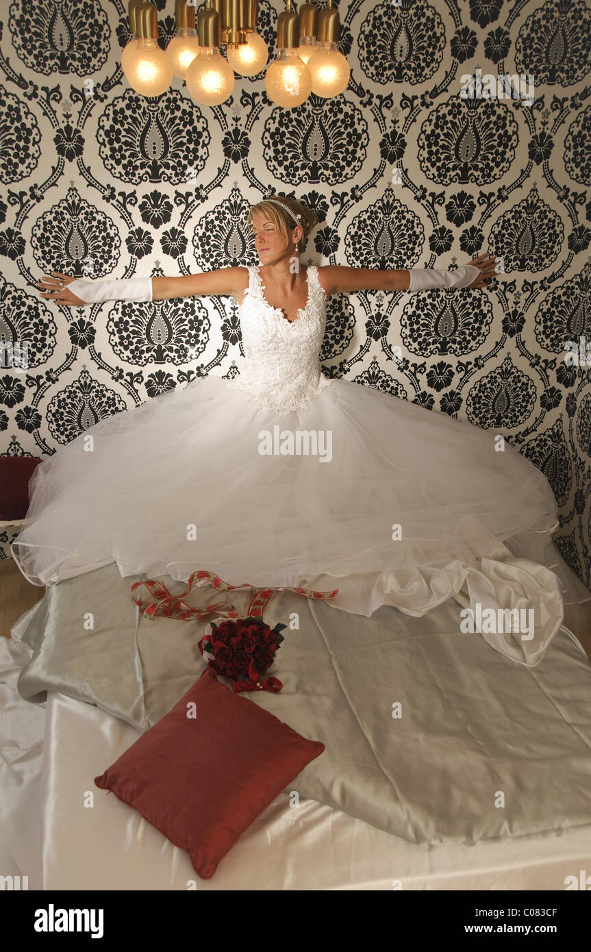 Matrimonio sposa&#39;s preparazione Foto Stock