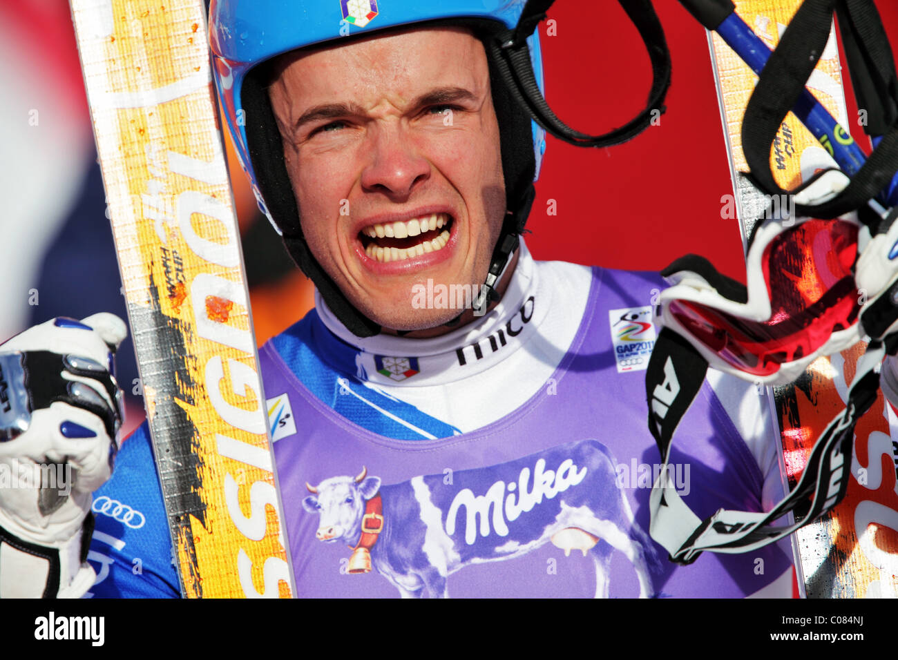 Christof Innerhofer (ITA) alla FIS Mondiali di Sci 2011 a Garmisch-Partenkirchen Foto Stock