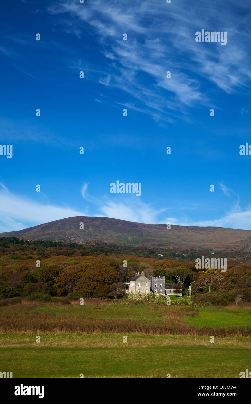 Il Derrynane House 1844, la casa di Daniel O'Connell, vicino a Caherdaniel, l'anello di Kerry, la Contea di Kerry, Irlanda Foto Stock