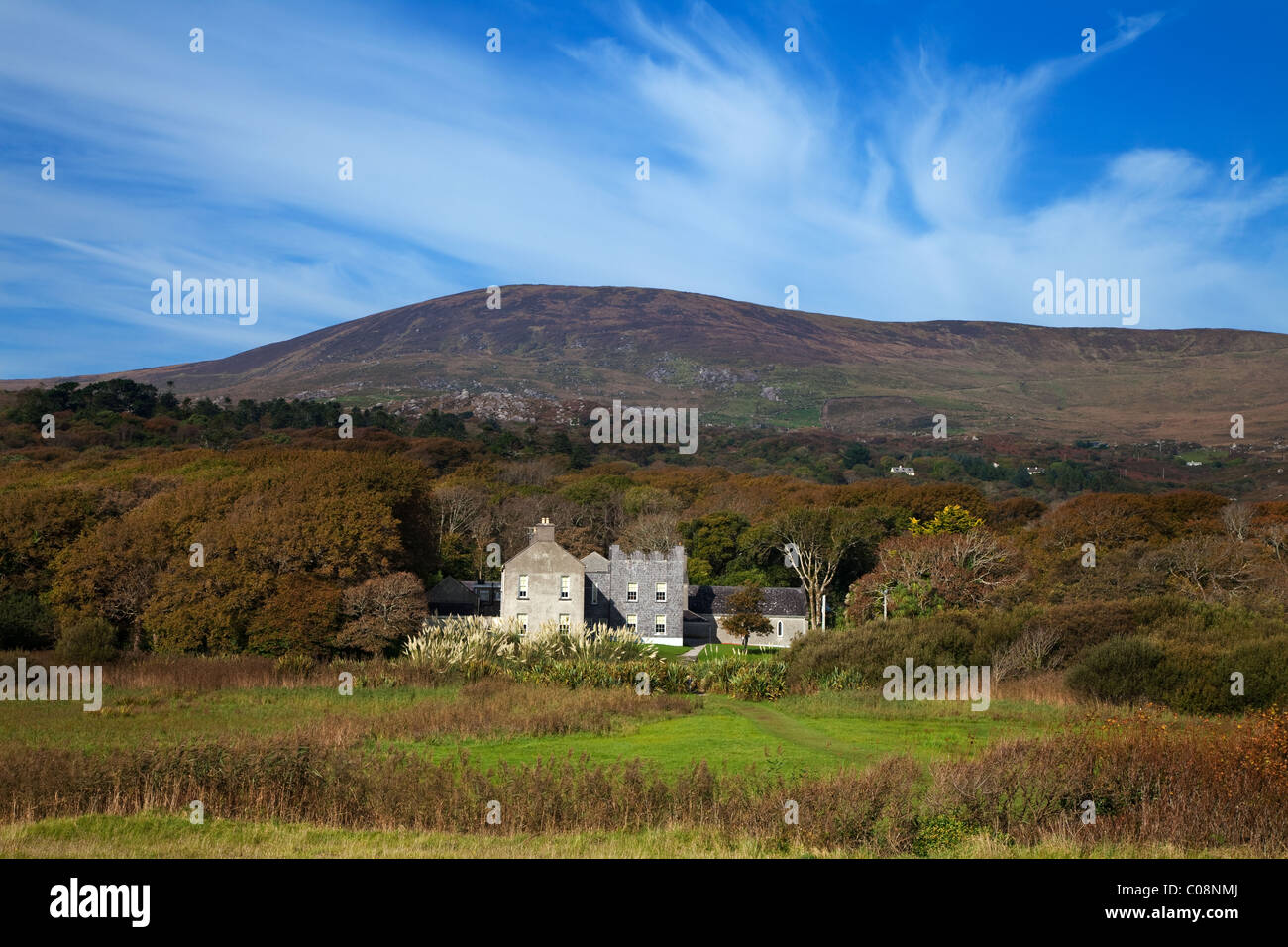 Il Derrynane House, la casa di Daniel O'Connell, vicino a Caherdaniel, l'anello di Kerry, la Contea di Kerry, Irlanda Foto Stock