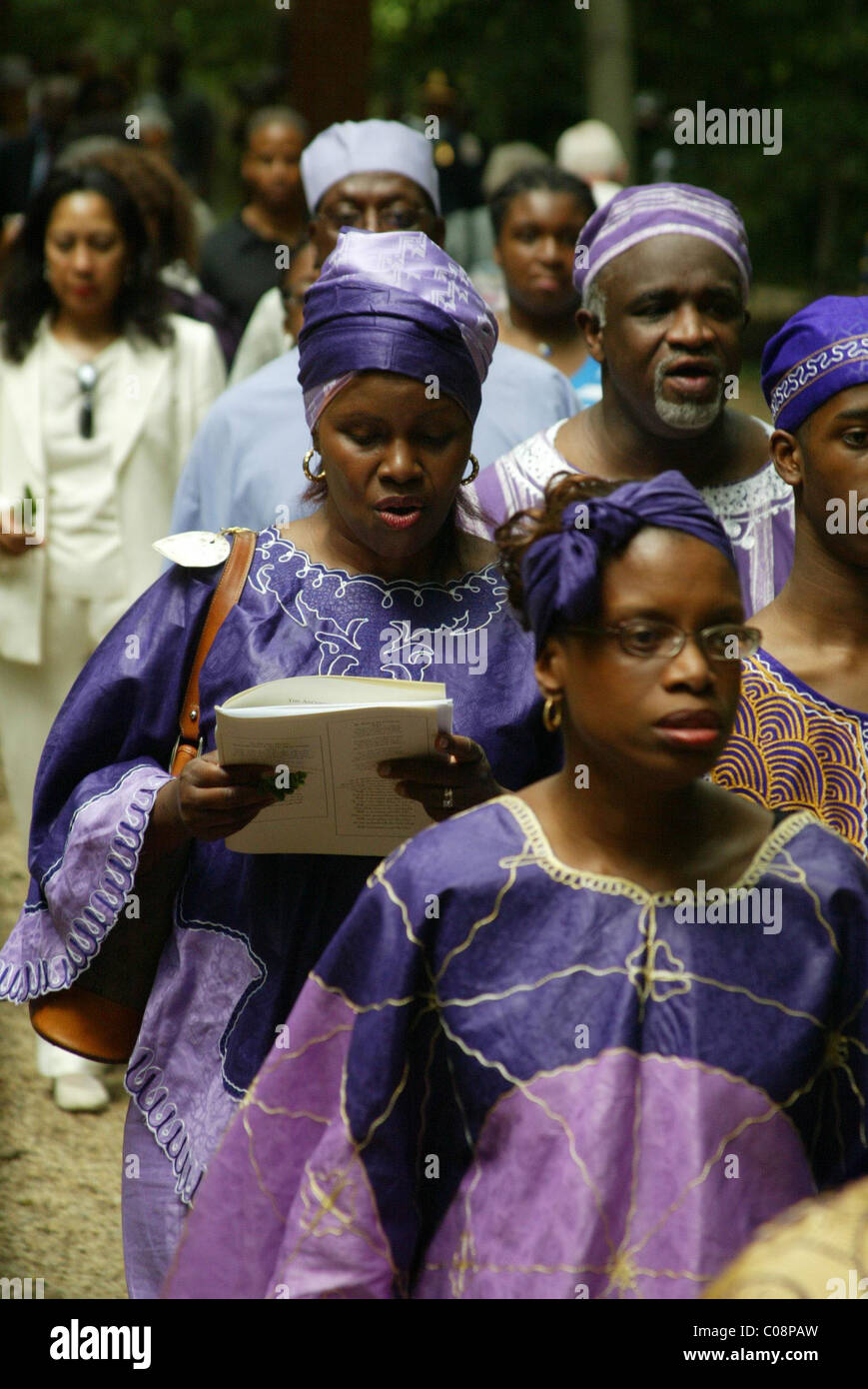 BWUFA, nero donne uniti per azione e il Mount Vernon Ladies Association ha ospitato la decima edizione della Slave Ghirlanda commemorativa Foto Stock