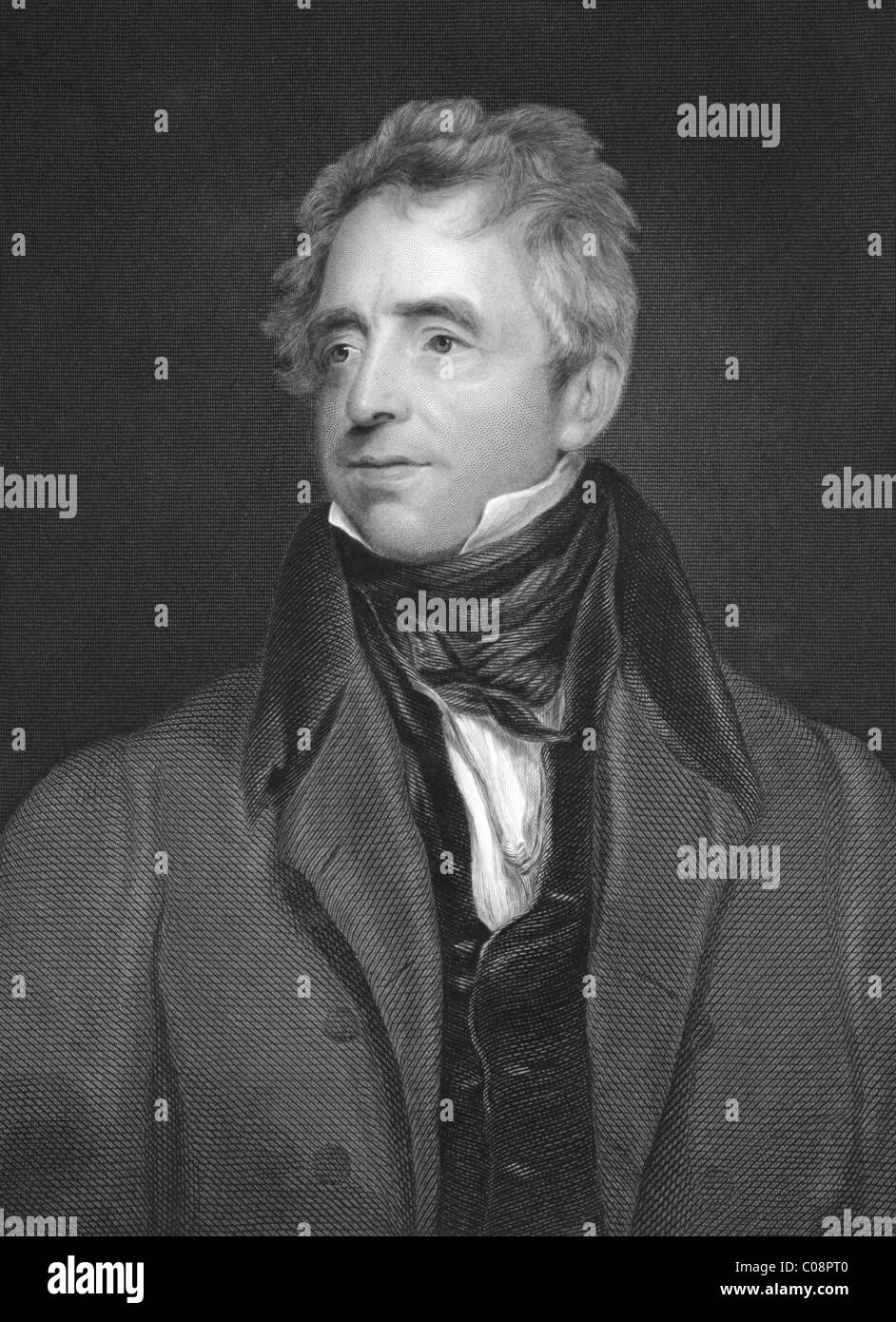John Fawcett (1768-1837) su incisione dal 1800s. Attore inglese e drammaturgo. Foto Stock