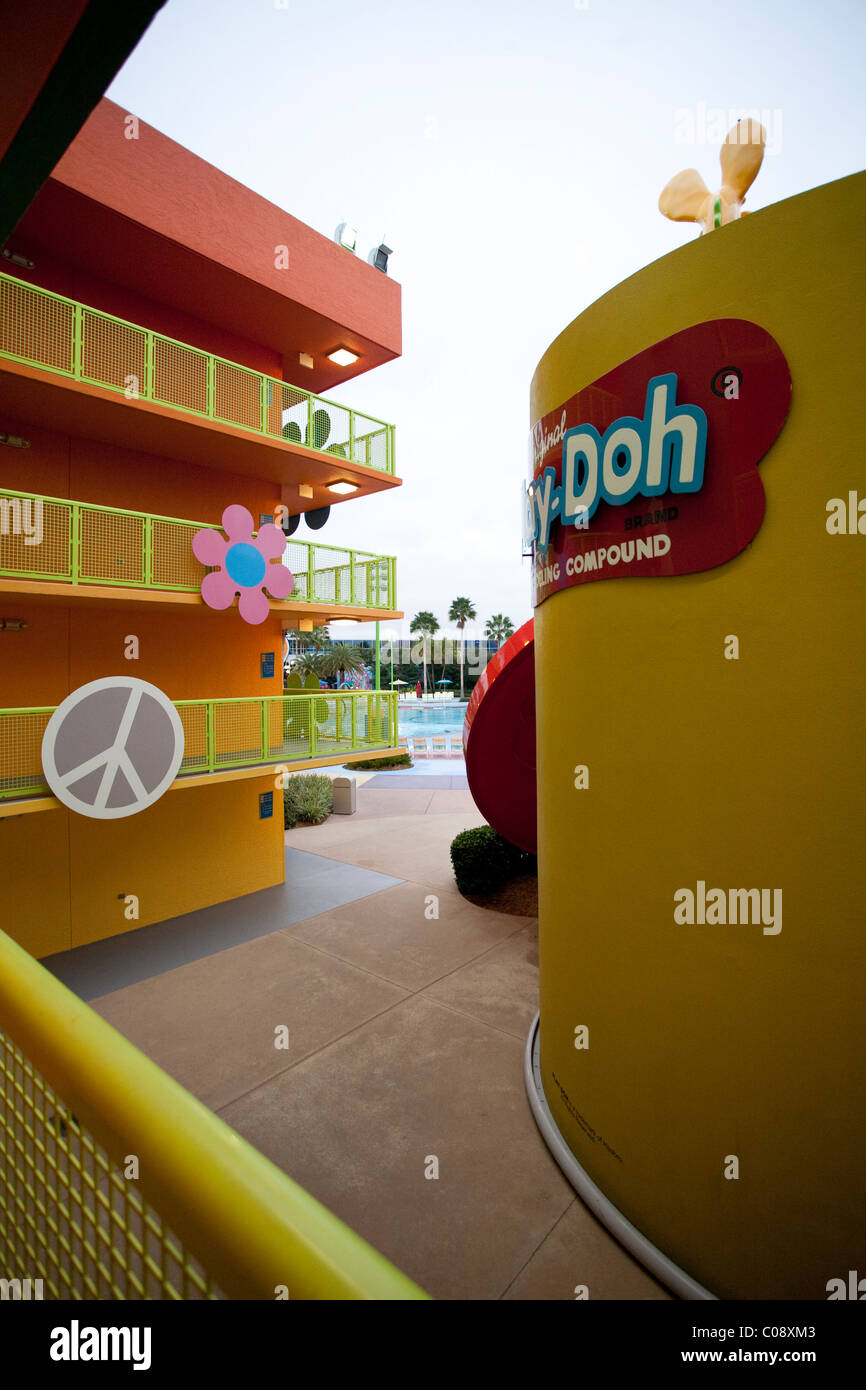 Disney World Pop Century Resort è un resort hotel che dispone di un'icona del ventesimo secolo americano la cultura popolare, Play-Doh. Foto Stock