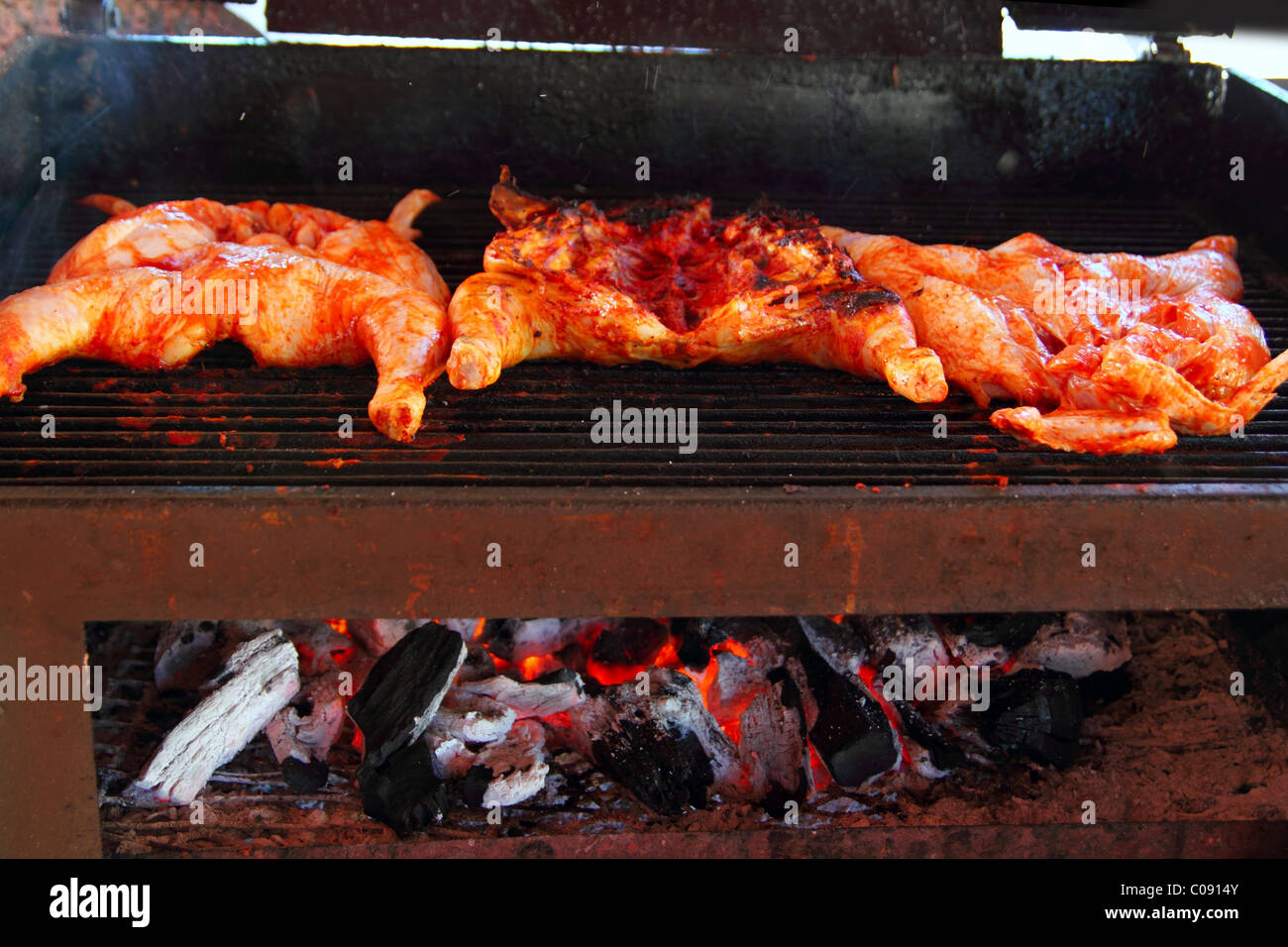 Barbecue cucina caraibi tikinchic in Riviera Maya Foto Stock Barbecue cucina caraibi tikinchic in Riviera Maya Foto Stock