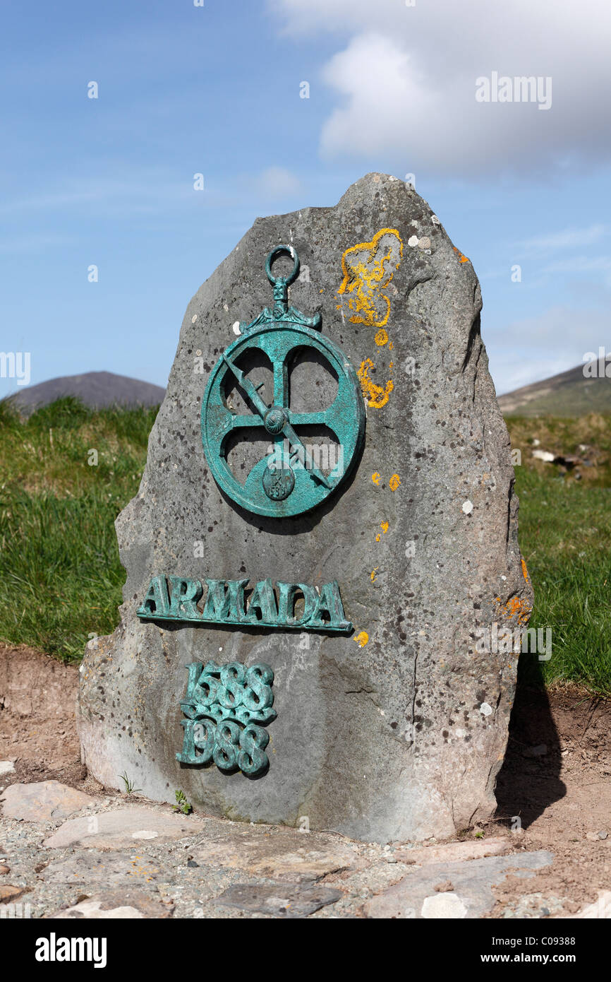 Monumento alla Armada spagnola 1588 Dunquin, penisola di Dingle, nella contea di Kerry, Irlanda Isole britanniche, Europa Foto Stock