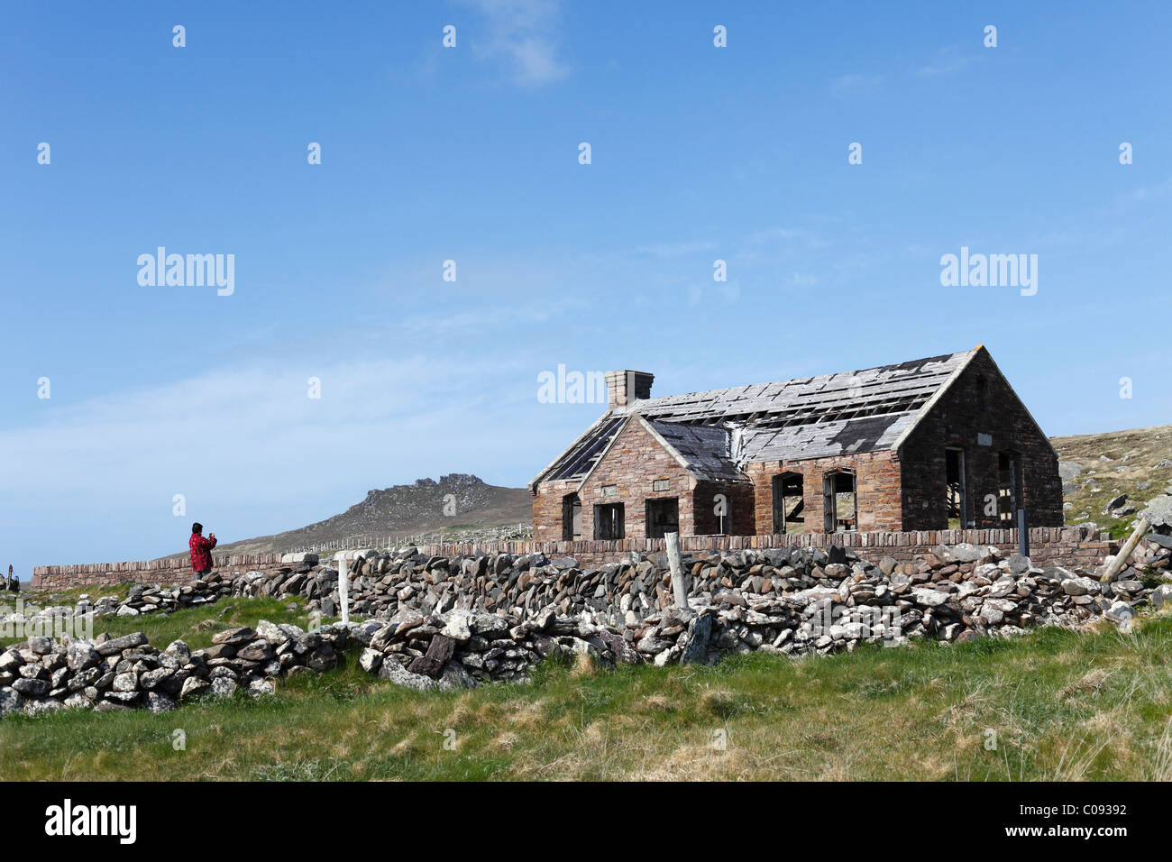 Rovine della scuola di cinema da Ryan la figlia a Dunquin, penisola di Dingle, nella contea di Kerry, Irlanda Isole britanniche, Europa Foto Stock