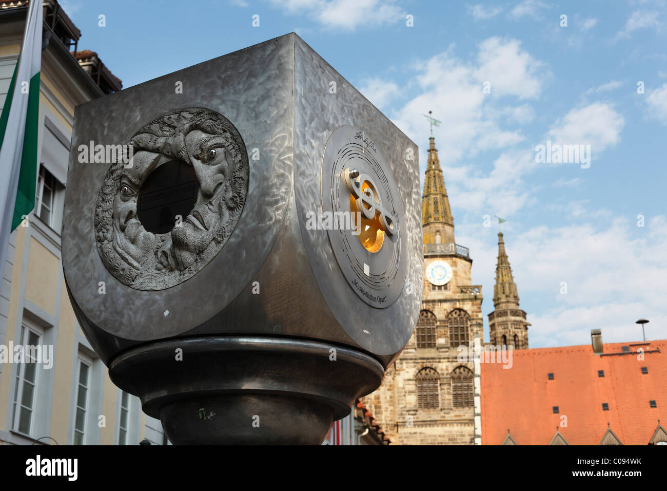 Monumento di Bach, Martin-Luther-Platz, Ansbach, Media Franconia, Franconia, Baviera, Germania, Europa Foto Stock