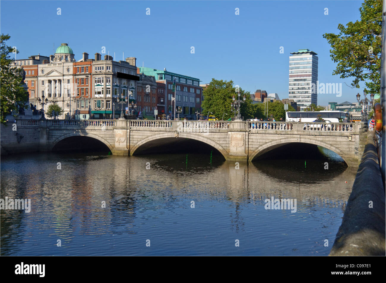 Foto più famoso ponte in Irlanda,l'O'Connell Bridge,centro della città di Dublino Foto Stock