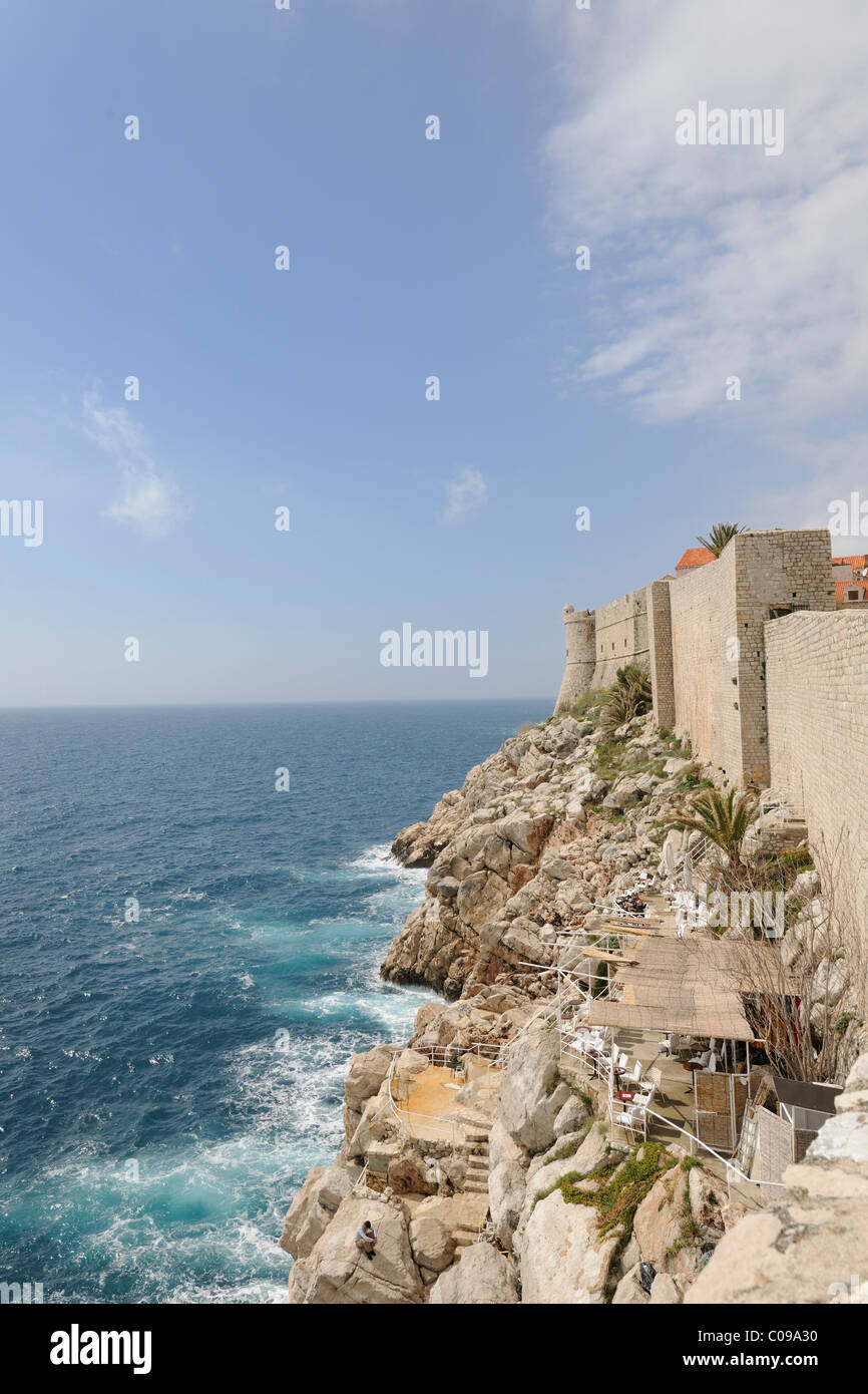 Mura di fortificazione, Dubrovnik, Ragusa, Croazia, Europa Foto Stock