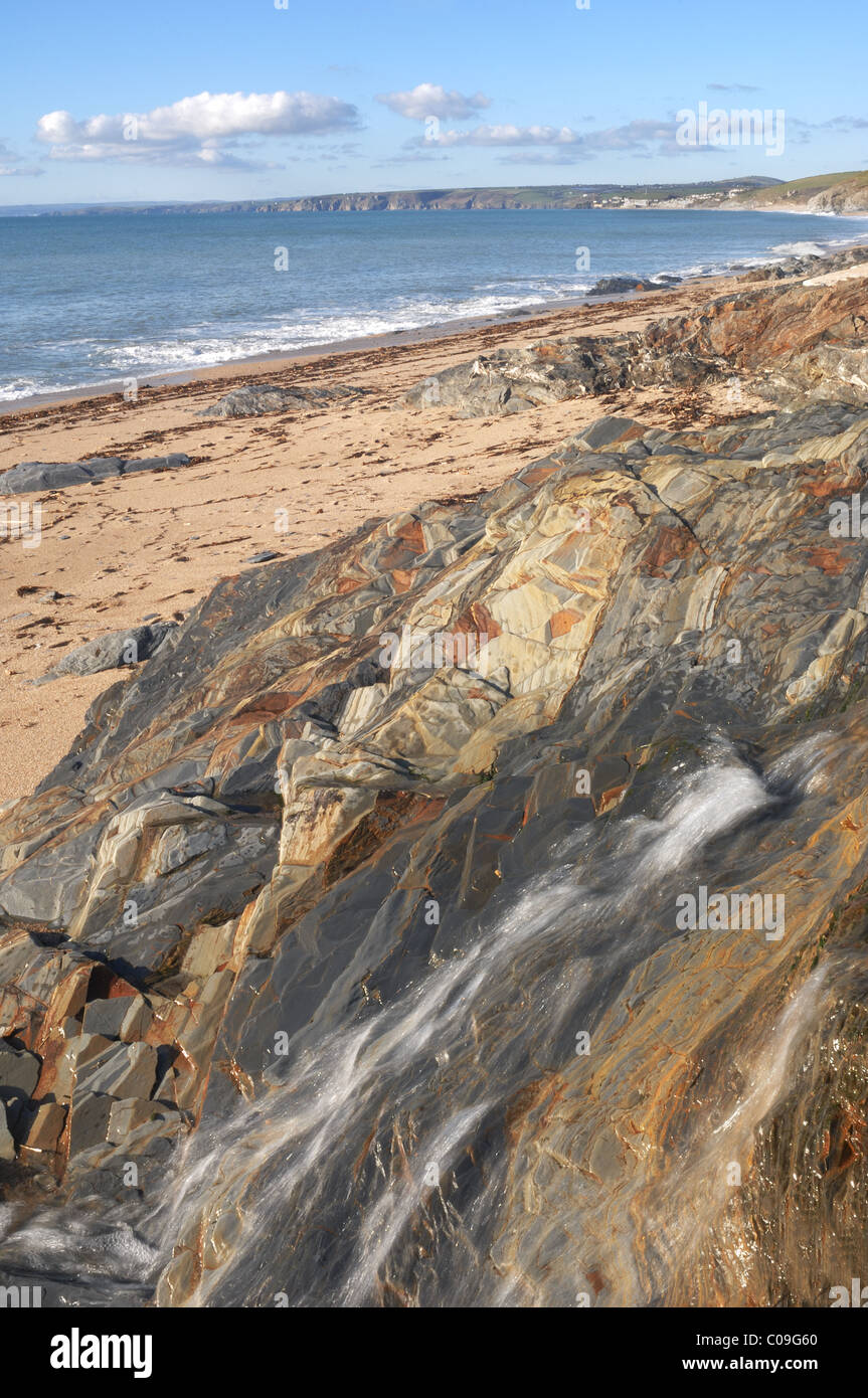 Cornish Beach, vicino Porthleven - Giovanni Gollop Foto Stock