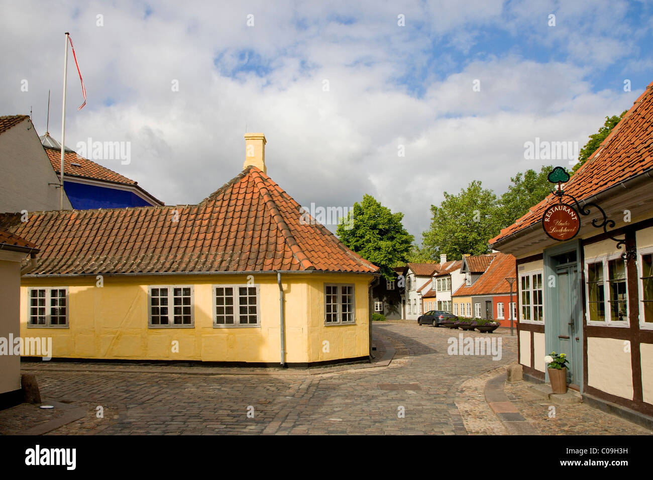 Hans Christian Andersen la casa dell'infanzia a Odense, Danimarca, Europa Foto Stock