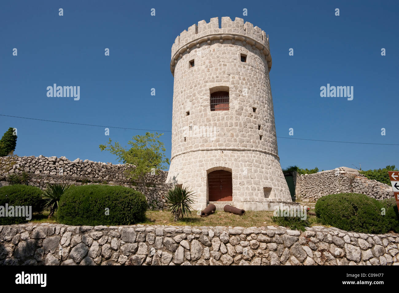 Torre di difesa, Cres, isola di Cres, Croazia, Europa Foto Stock