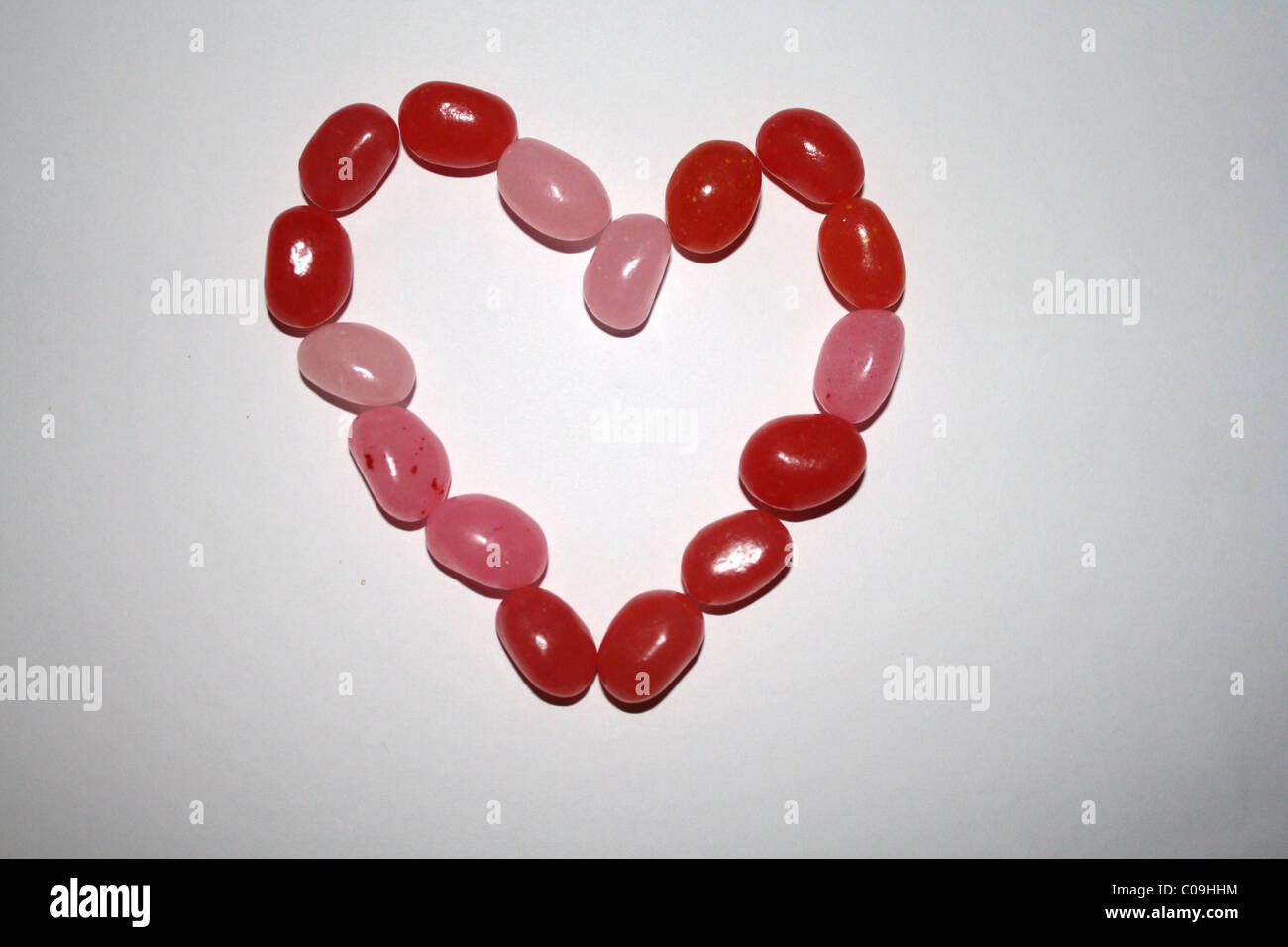 Jelly bean cuore Foto Stock