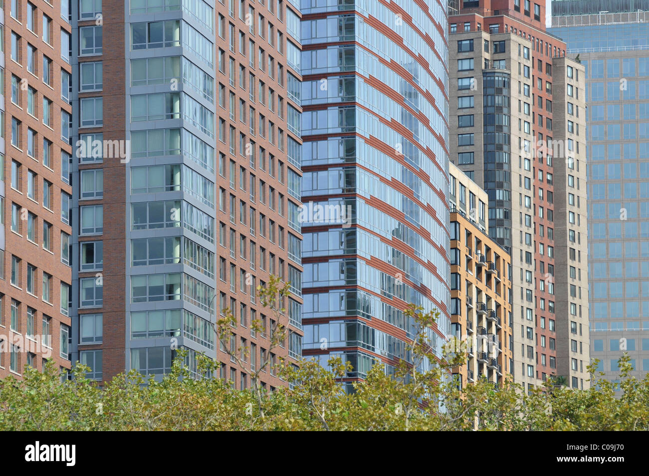 Edificio alto, Battery Park, il quartiere finanziario di New York City, new york, Stati Uniti d'America, Stati Uniti d'America, America del nord Foto Stock